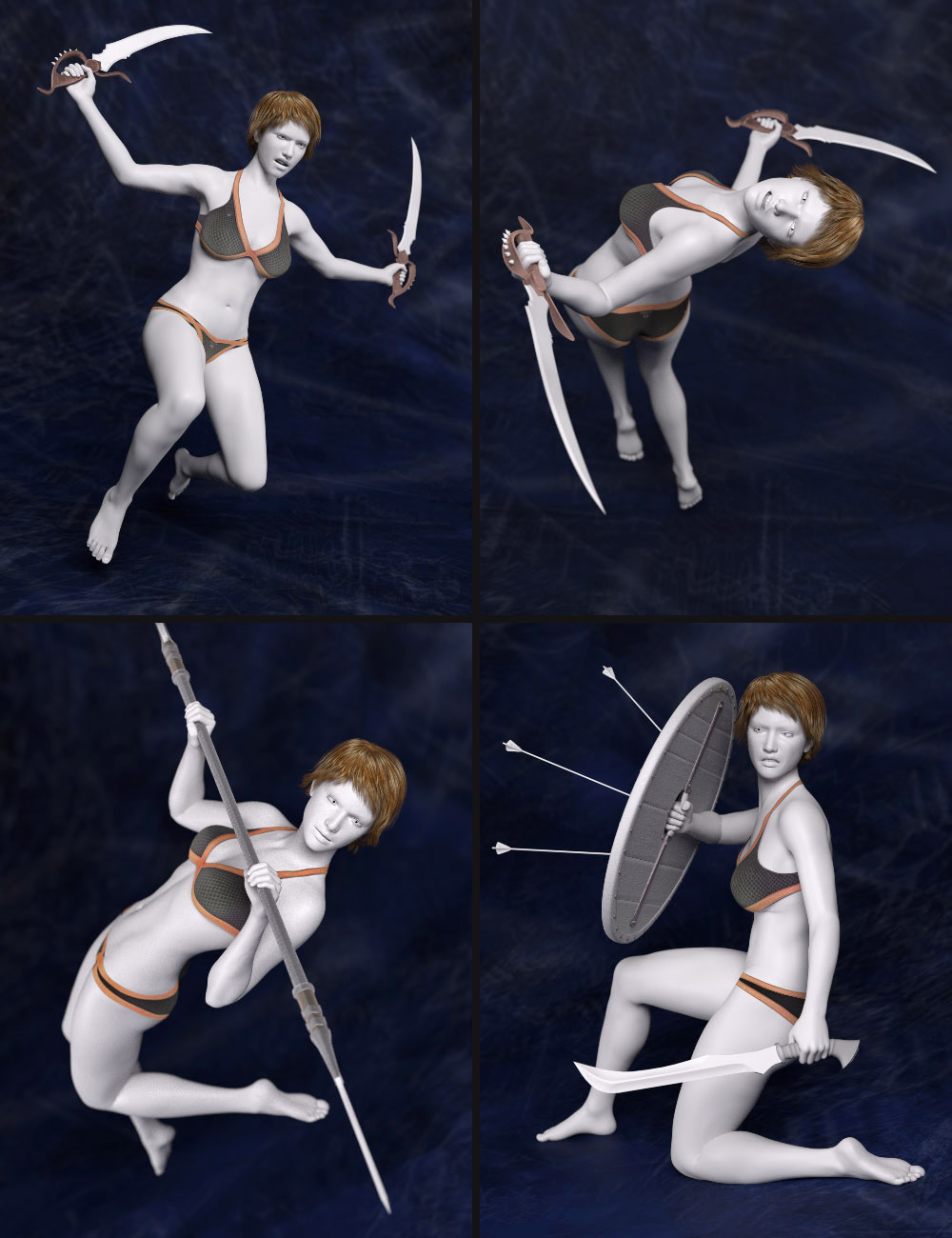 Legendary Adventure Poses for Genesis 2 and Genesis 3 Male(s) and Female(s) by: Tako Yakida, 3D Models by Daz 3D