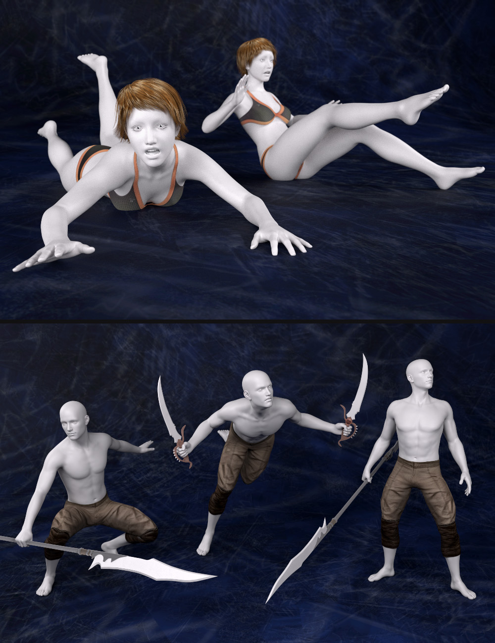 Legendary Adventure Poses for Genesis 2 and Genesis 3 Male(s) and Female(s) by: Tako Yakida, 3D Models by Daz 3D