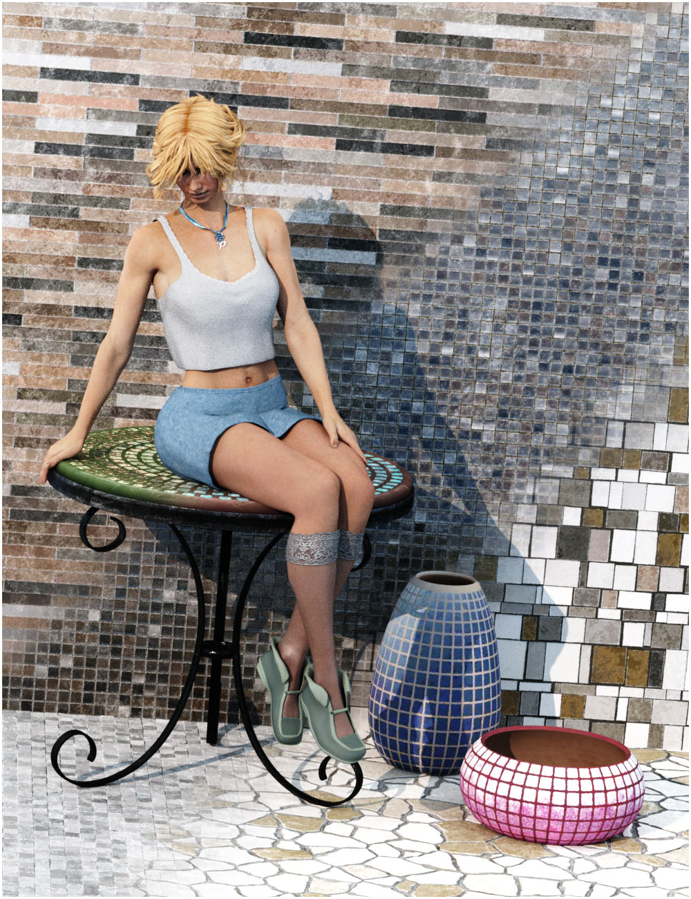 Tiles 2 - Mosaic by: vikike176, 3D Models by Daz 3D