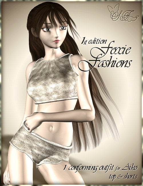 Foxie Fashions 1 for Aiko 3 by: , 3D Models by Daz 3D