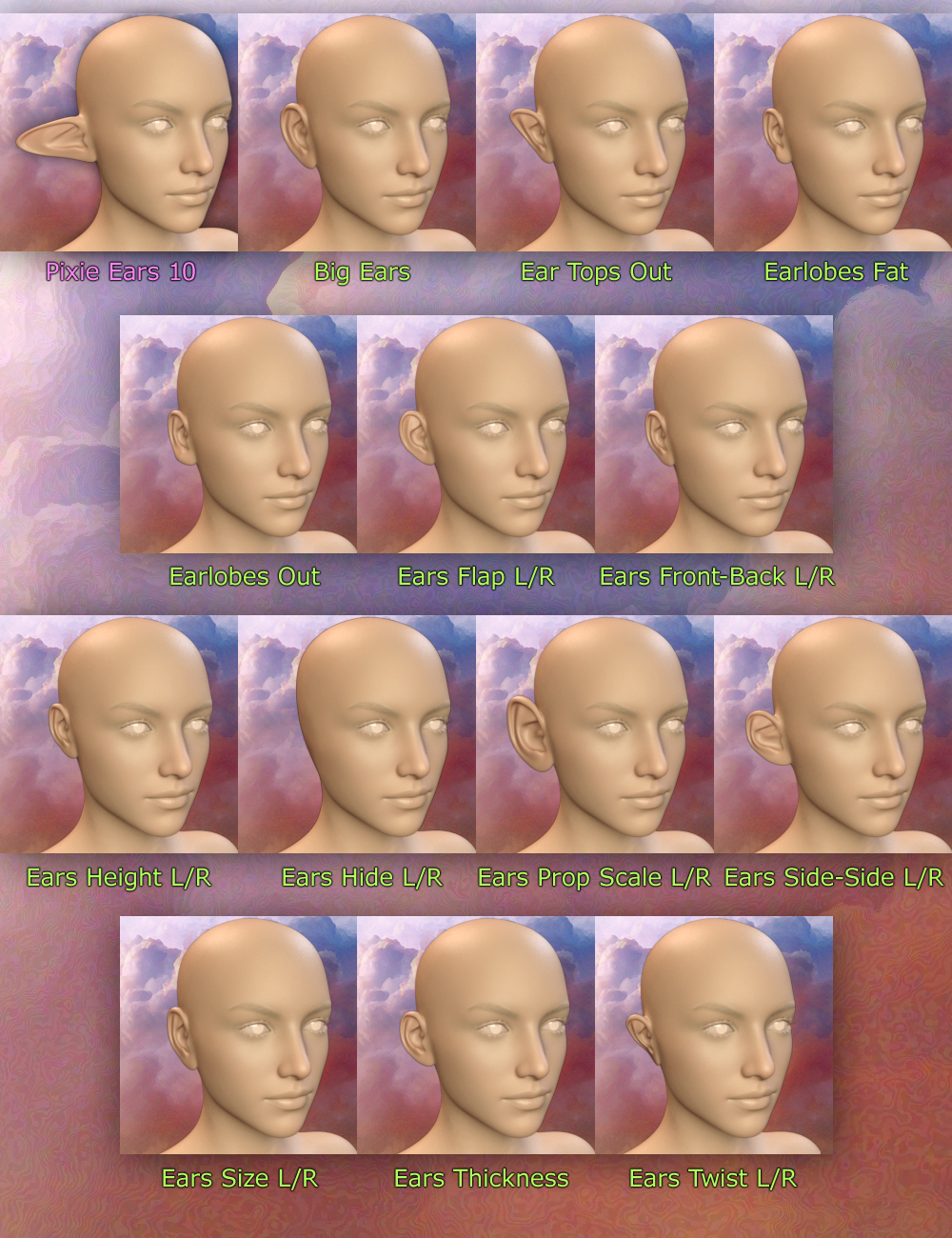 Thorneworks Ultimate Fantasy Ears Resource Thorneworks Ultimate Fantasy Ears Resource by: Thorne, 3D Models by Daz 3D