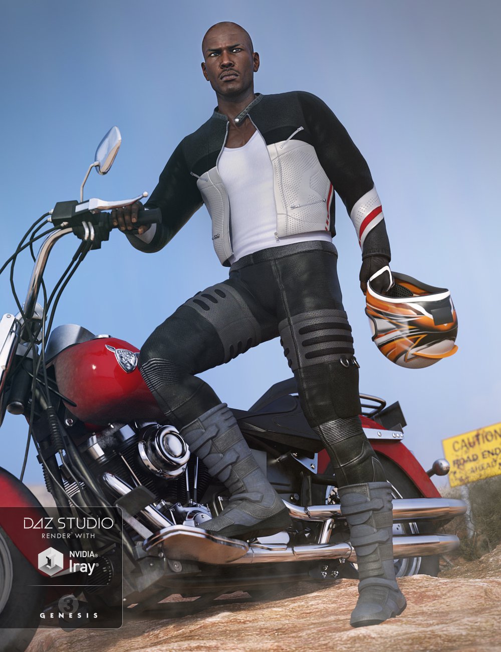 Moto Racer Outfit for Genesis 3 Male(s) by: Barbara BrundonUmblefugly, 3D Models by Daz 3D