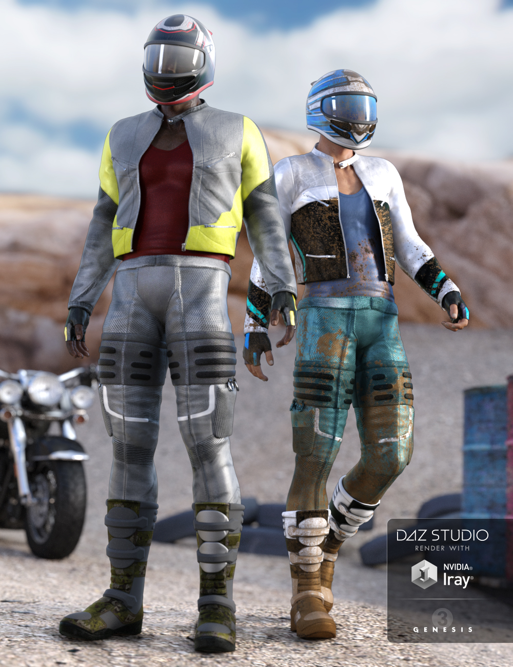 Moto Racer Outfit Textures | Daz 3D
