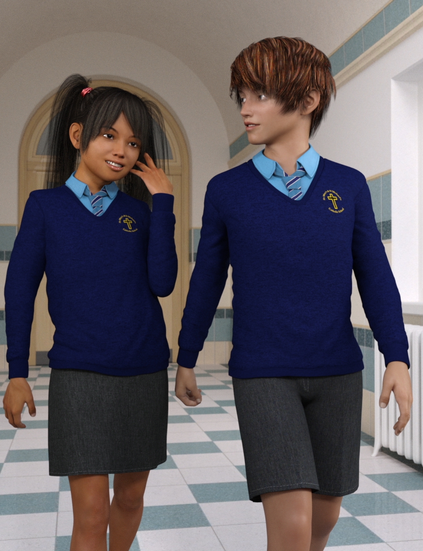 Time For School Sweater Uniforms for Genesis 3 Female(s) and Male(s ...