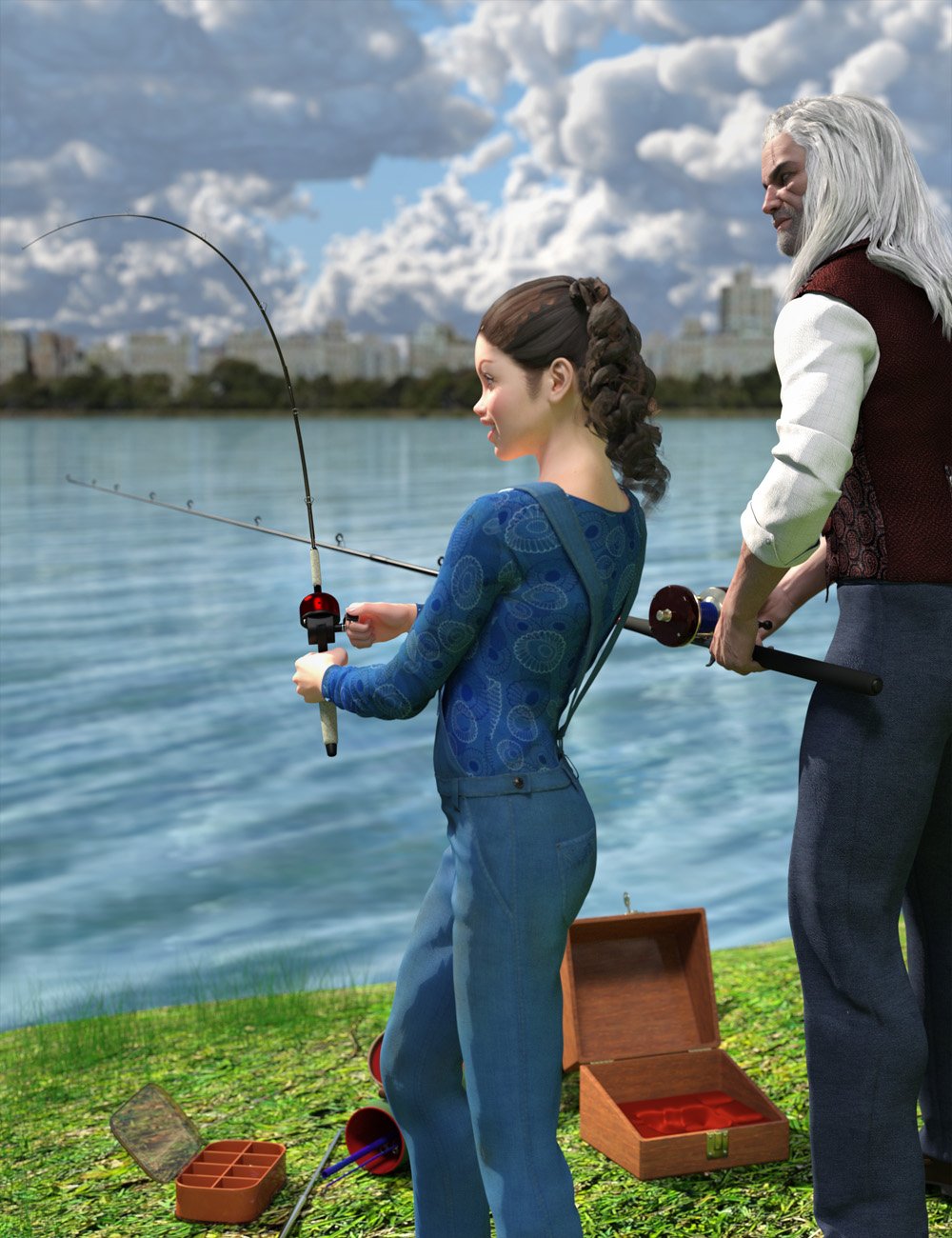 Gone Fishing II - Newbie and Pro by: Code 66, 3D Models by Daz 3D