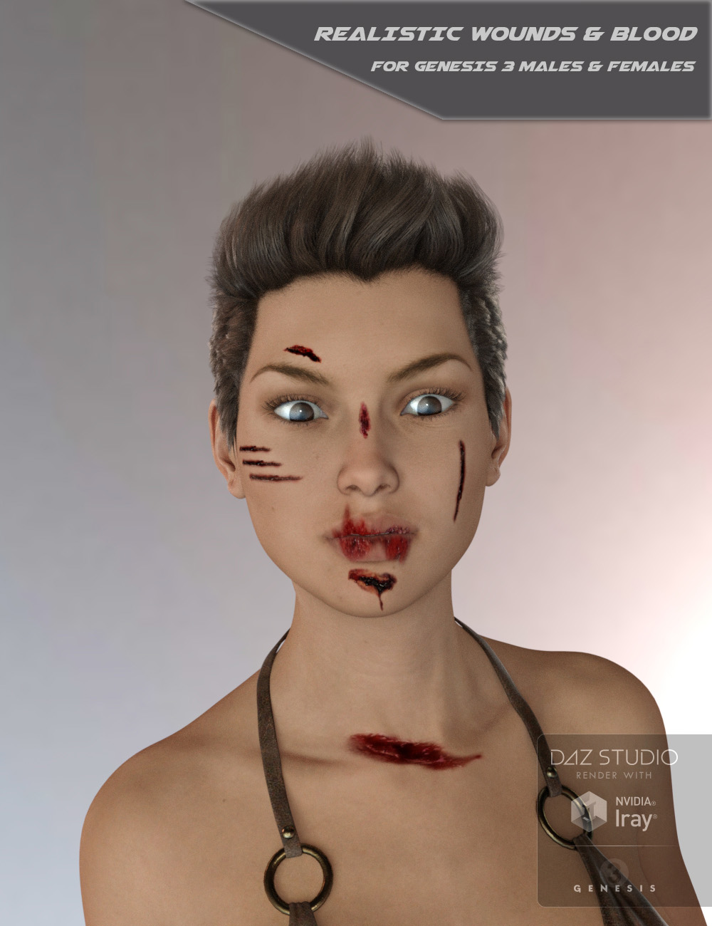 Realistic Wounds and Blood for Genesis 3 Male(s) and Female(s) by: SF-Design, 3D Models by Daz 3D