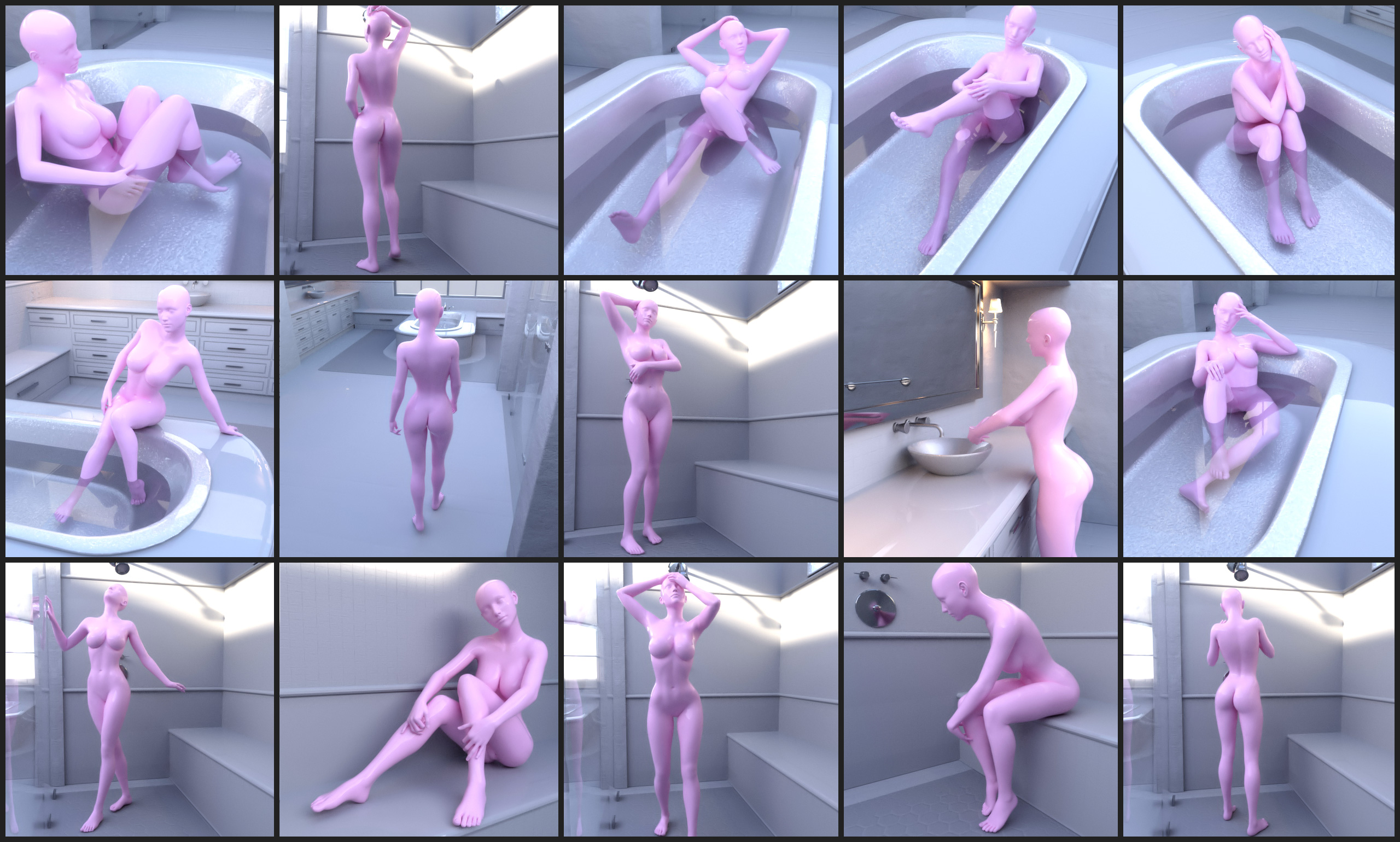 i13 Visions Bathroom Pose Collection by: ironman13, 3D Models by Daz 3D