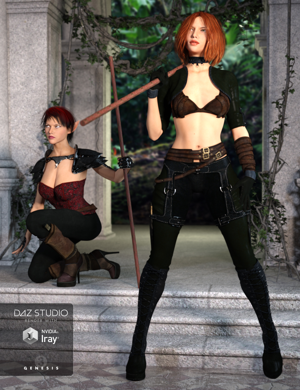 Conflict Poses and Expressions for Genesis 3 Female(s) by: Skyewolf, 3D Models by Daz 3D