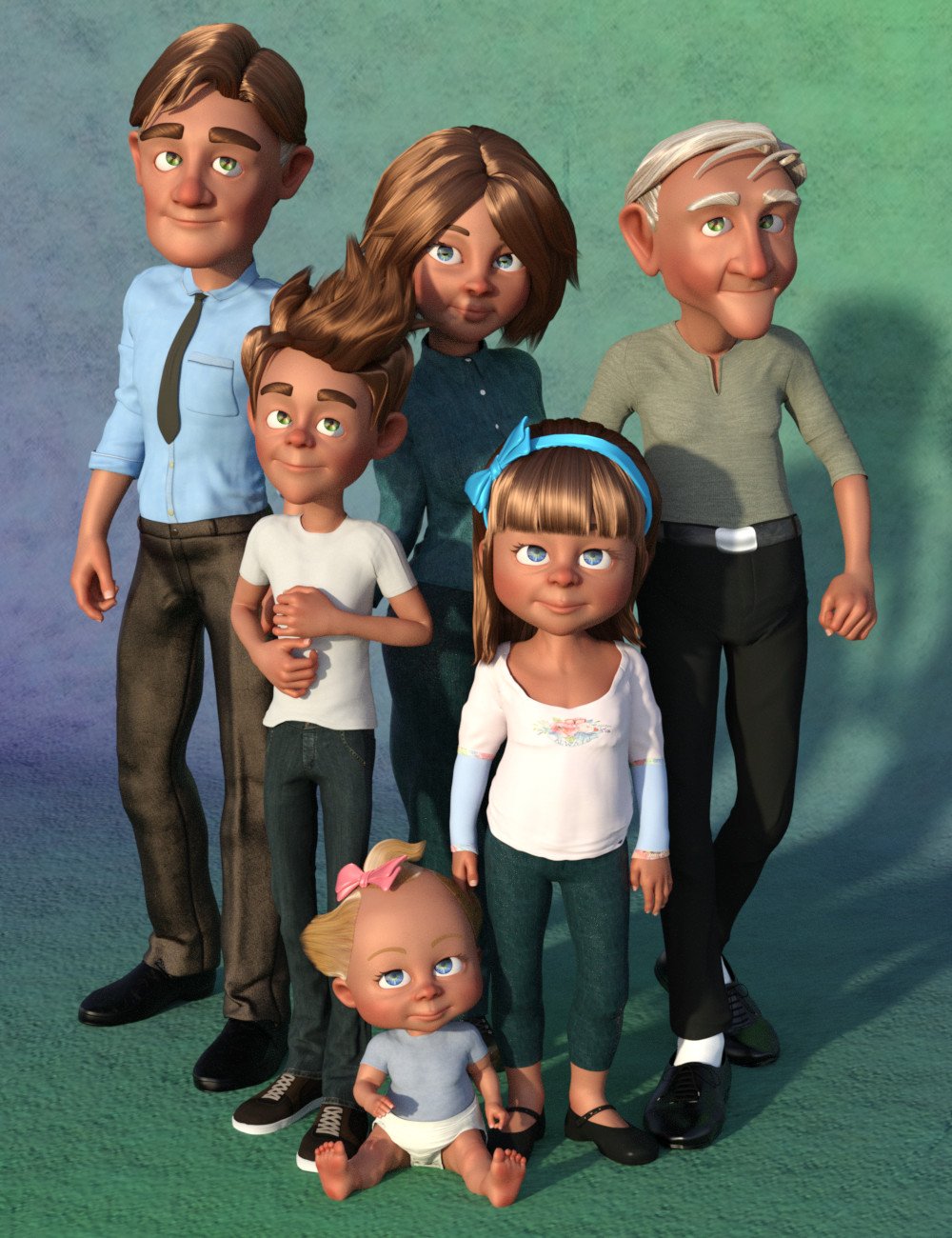 FSL Extended Family Shapes for Toon Generations 2 by: Fuseling, 3D Models by Daz 3D