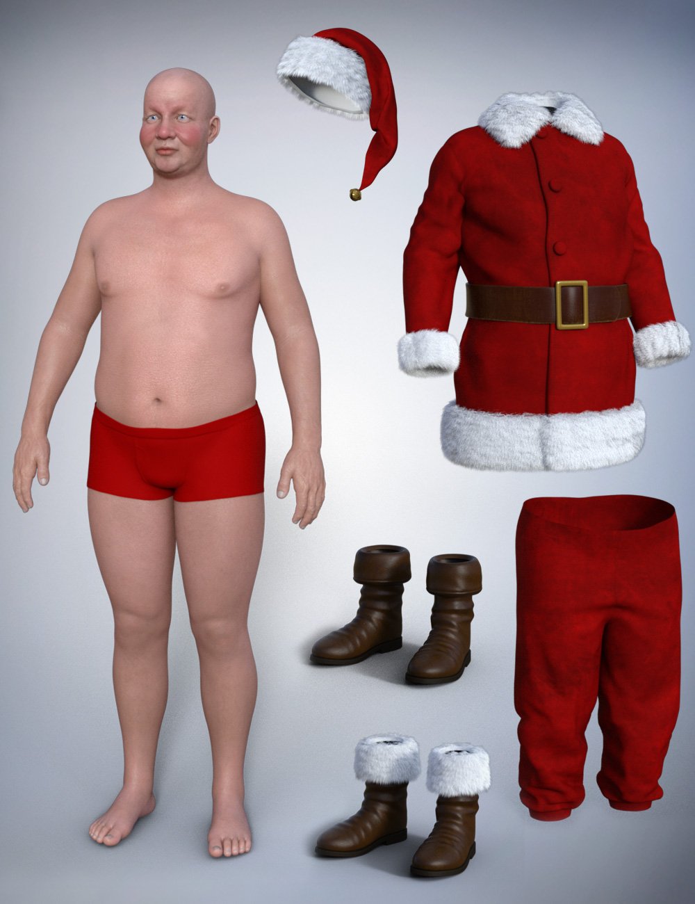 Santa Claus Suit and Character Santa Claus Suit and Character by: smay, 3D Models by Daz 3D