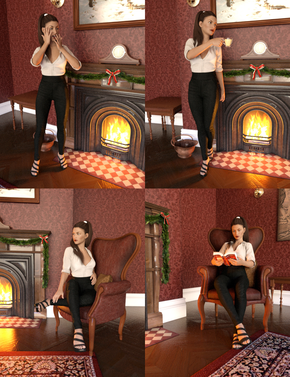 Holiday Nook Poses and Props Holiday Nook Poses and Props by: PredatronDiane, 3D Models by Daz 3D