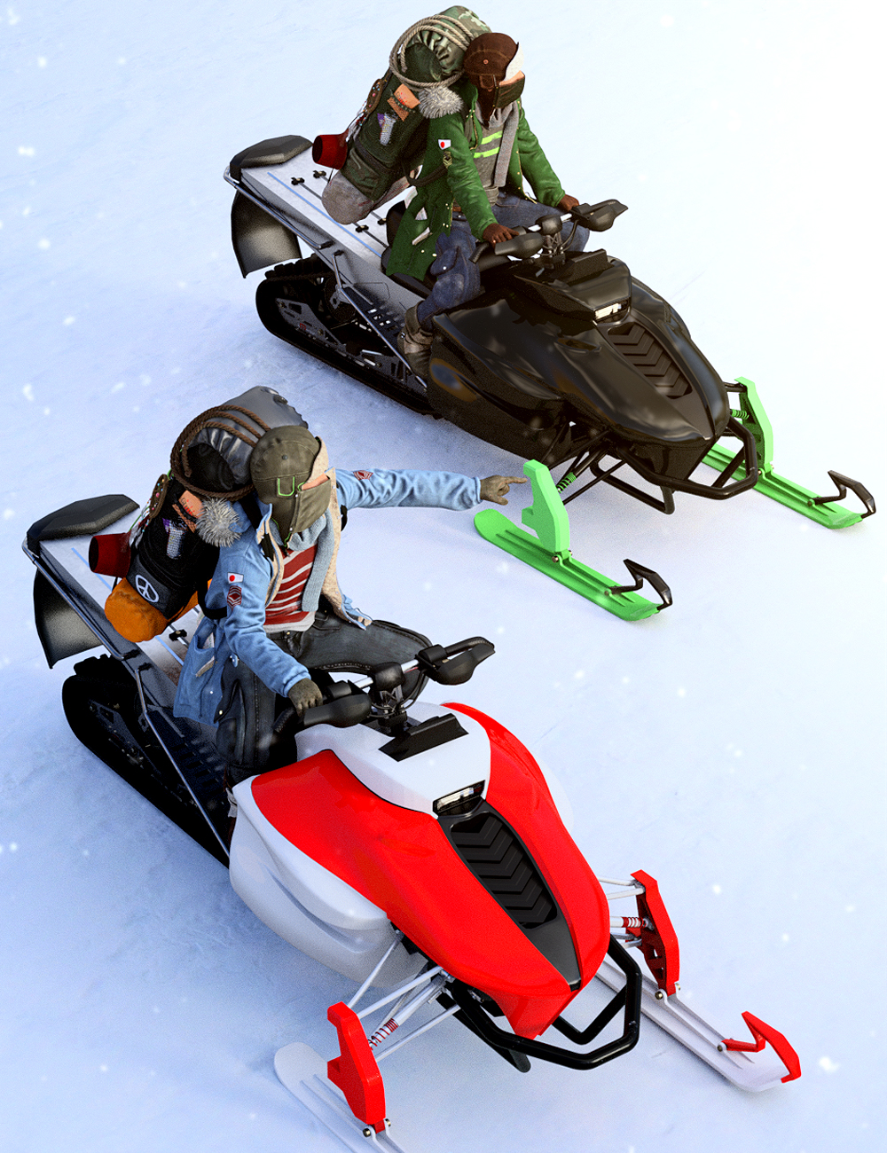 Performance Snowmobile by: Mely3D, 3D Models by Daz 3D
