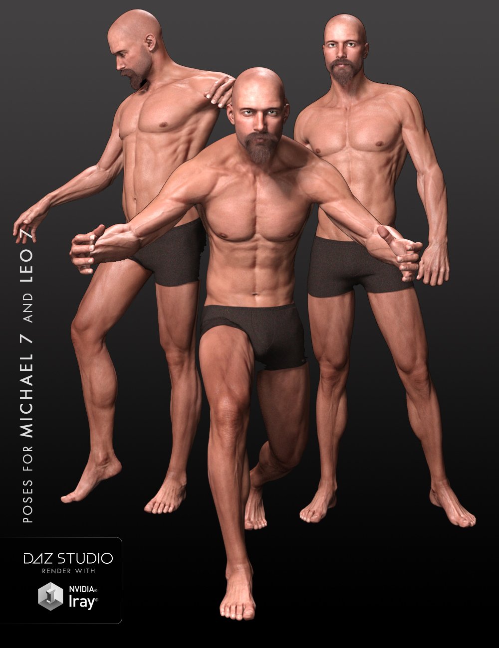 PHYSEK Poses for Michael 7 & Leo 7 by: Shimuzu, 3D Models by Daz 3D