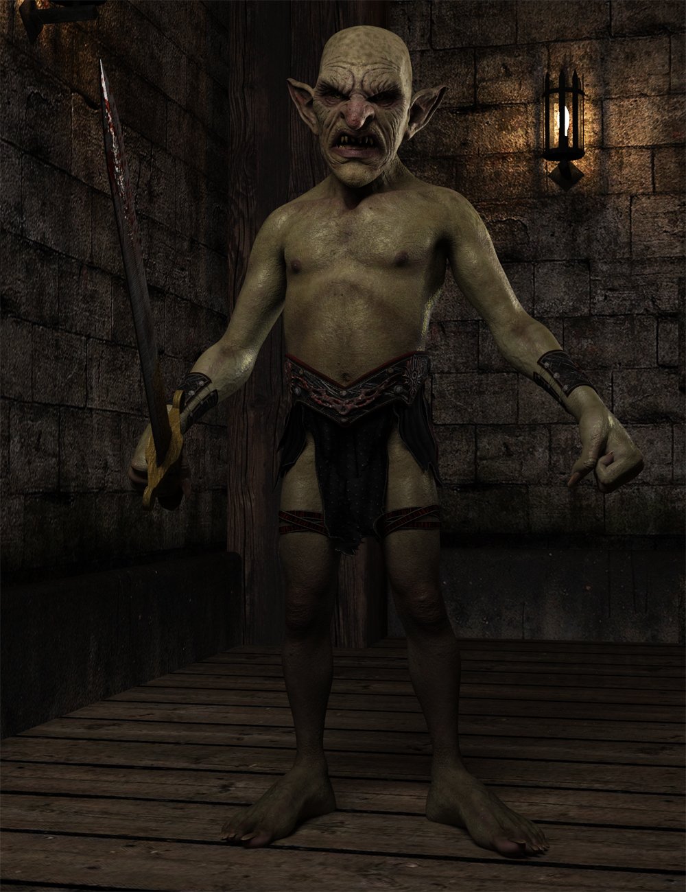 Robbus Goblin HD for Genesis 3 Male by: Josh Crockett, 3D Models by Daz 3D
