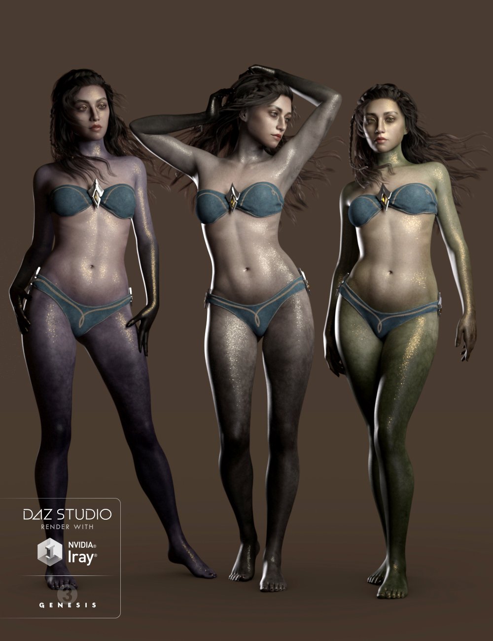 Ceridwen and Fantasy Skins for Genesis 3 Female by: Saiyaness, 3D Models by Daz 3D