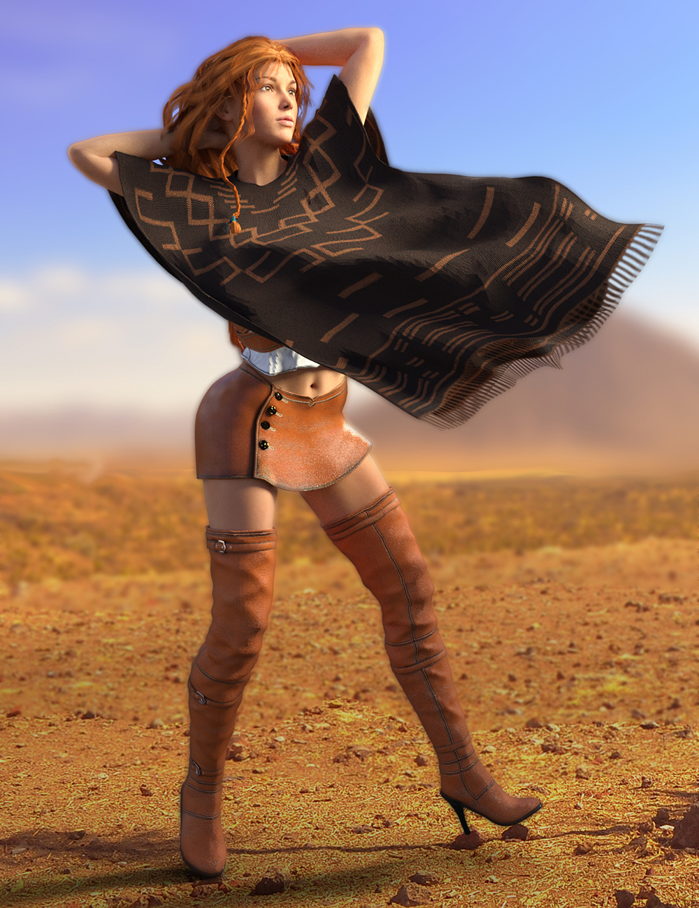 Poncho Girl Outfit for Genesis 3 Female(s) and Victoria 7 Poncho Girl Outfit for Genesis 3 Female(s) and Victoria 7 by: Meshitup, 3D Models by Daz 3D