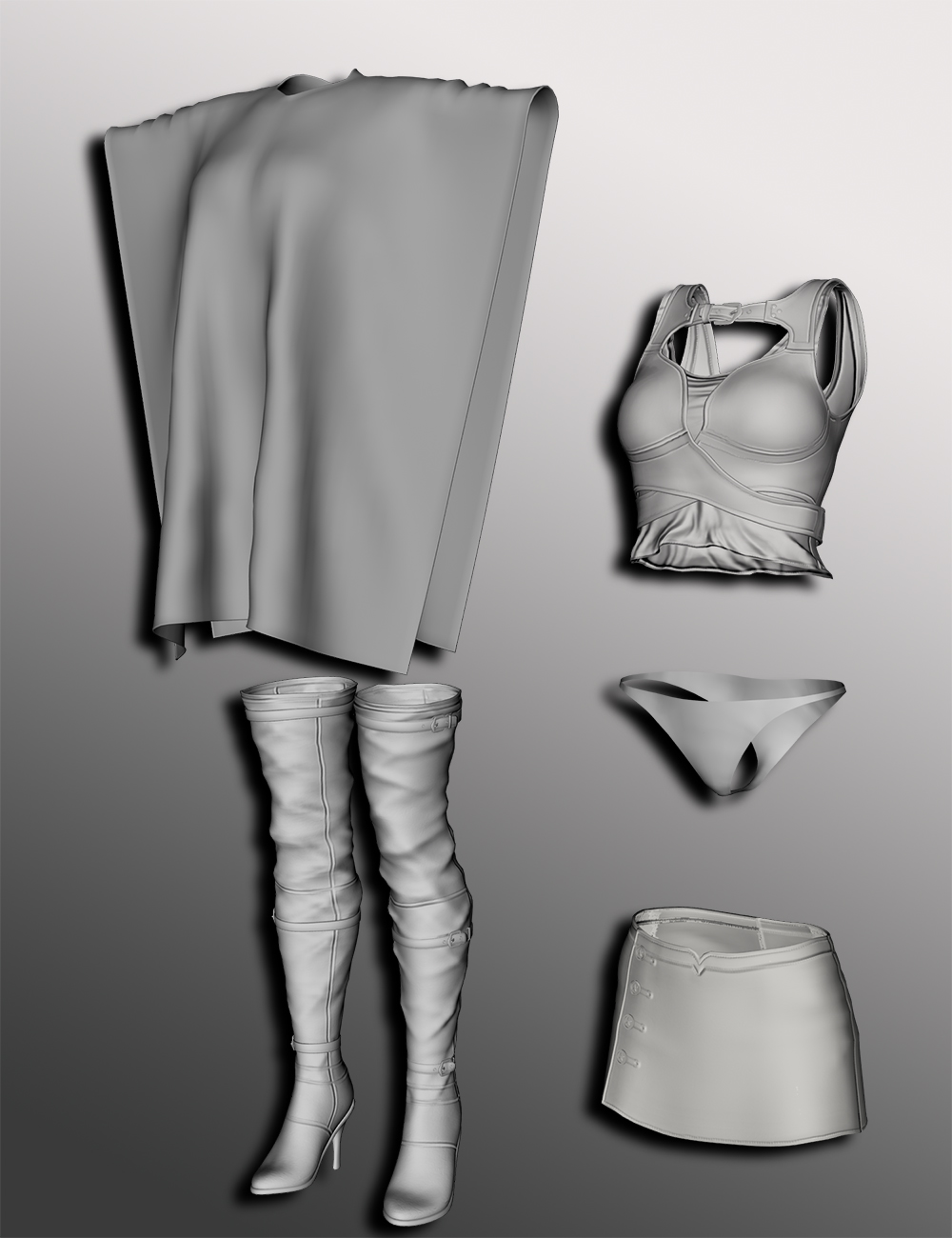 Poncho Girl Outfit for Genesis 3 Female(s) and Victoria 7 by: Meshitup, 3D Models by Daz 3D