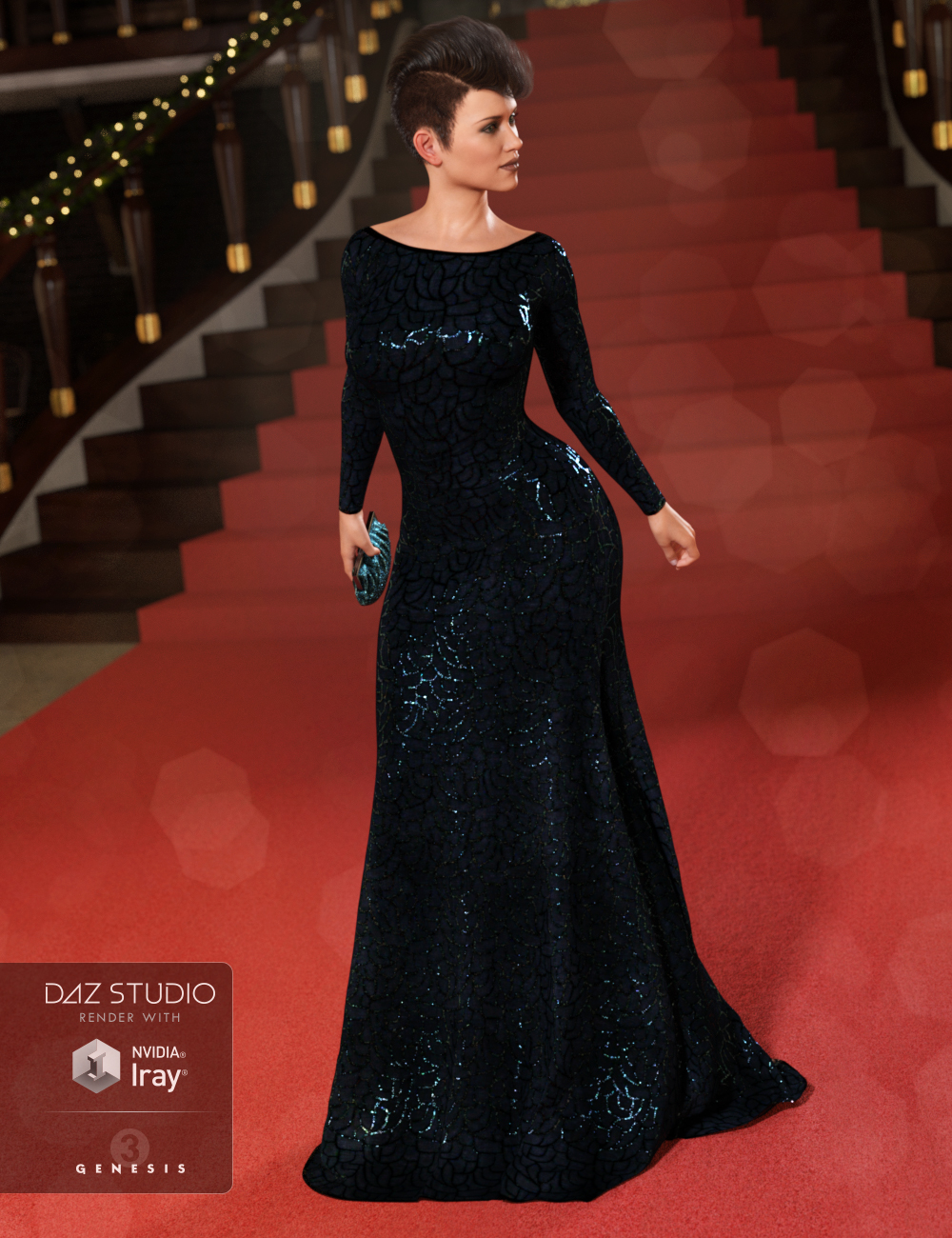 Vogue Evening Gown Textures by: Anna Benjamin, 3D Models by Daz 3D