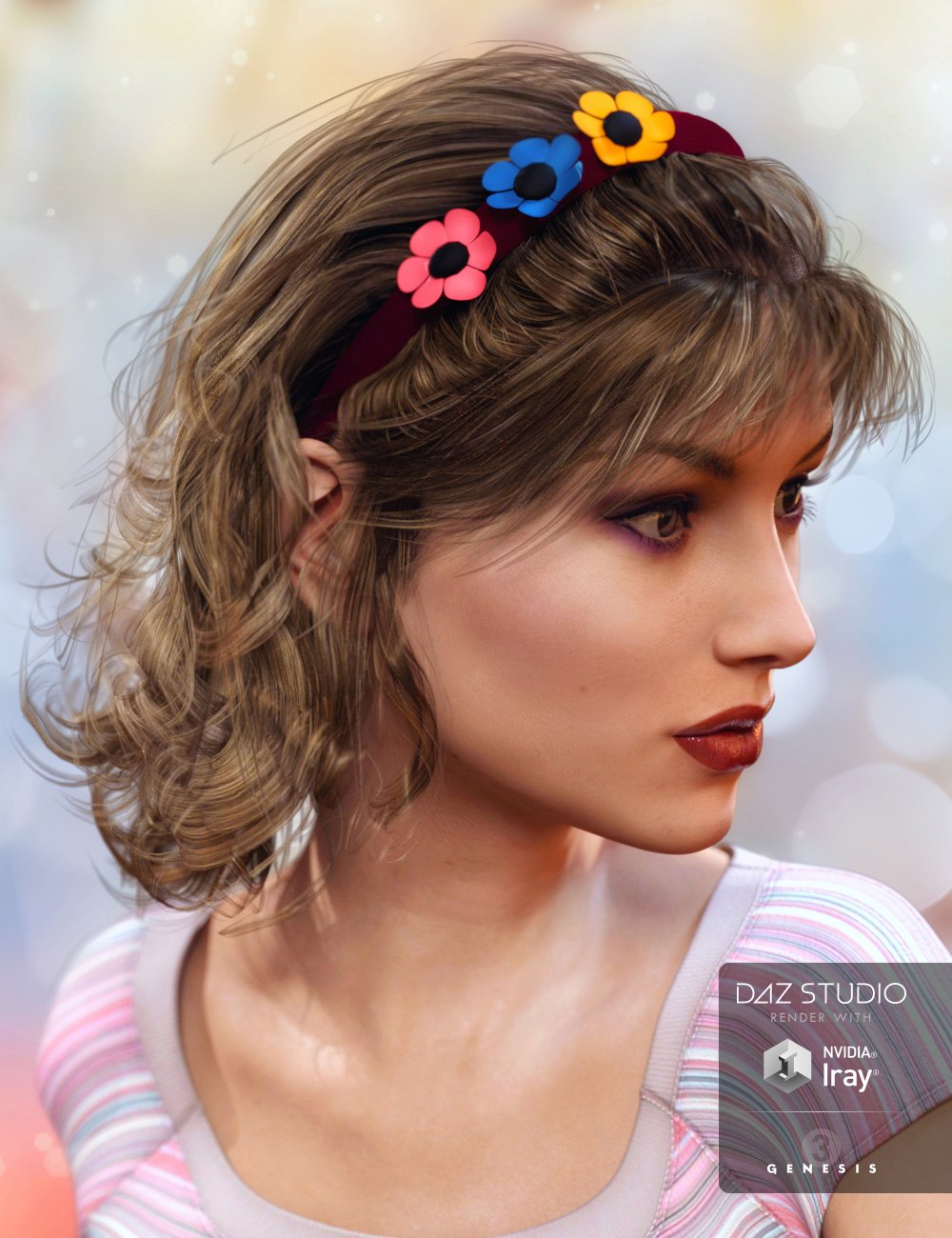 Girly Locks Hair for Genesis 3 Female(s) by: goldtassel, 3D Models by Daz 3D