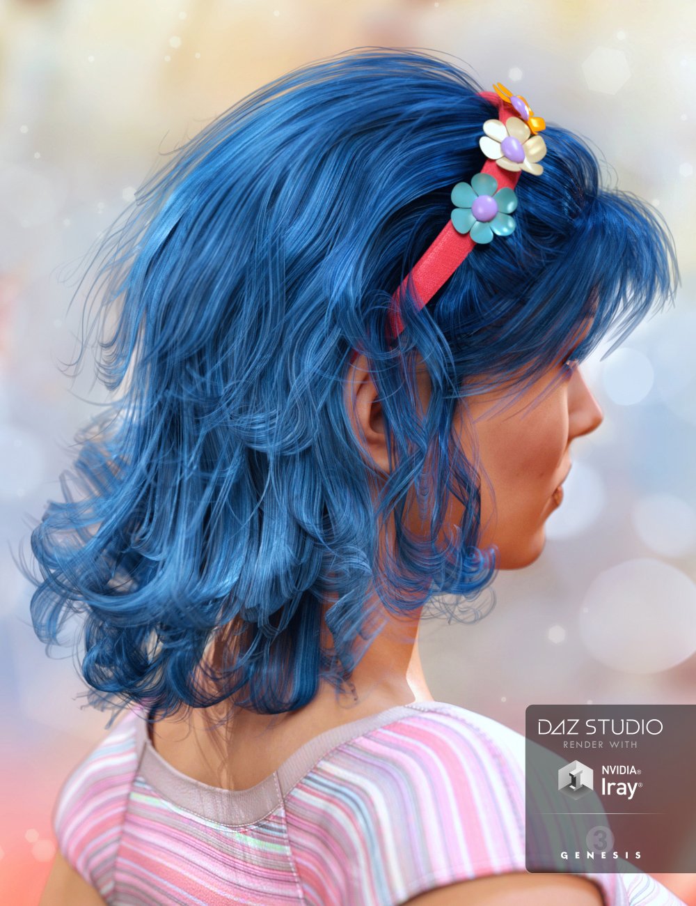 Girly Locks Hair for Genesis 3 Female(s) by: goldtassel, 3D Models by Daz 3D