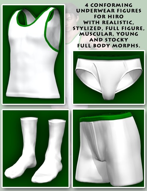 Undergarments for Hiro by: , 3D Models by Daz 3D