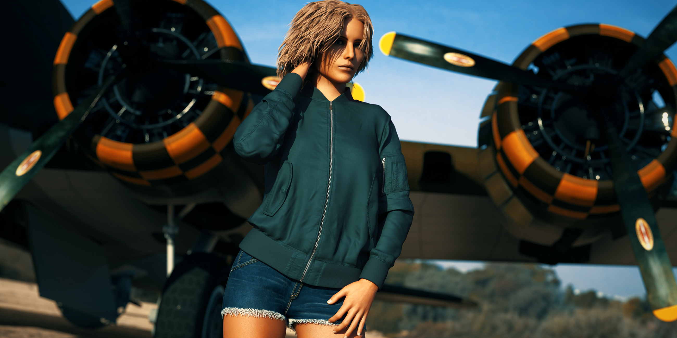MA-1 Flight Jacket for Genesis 3 Female(s) by: Linday, 3D Models by Daz 3D