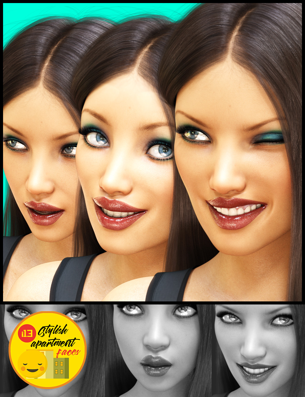 i13 Stylish Expressions by: ironman13, 3D Models by Daz 3D