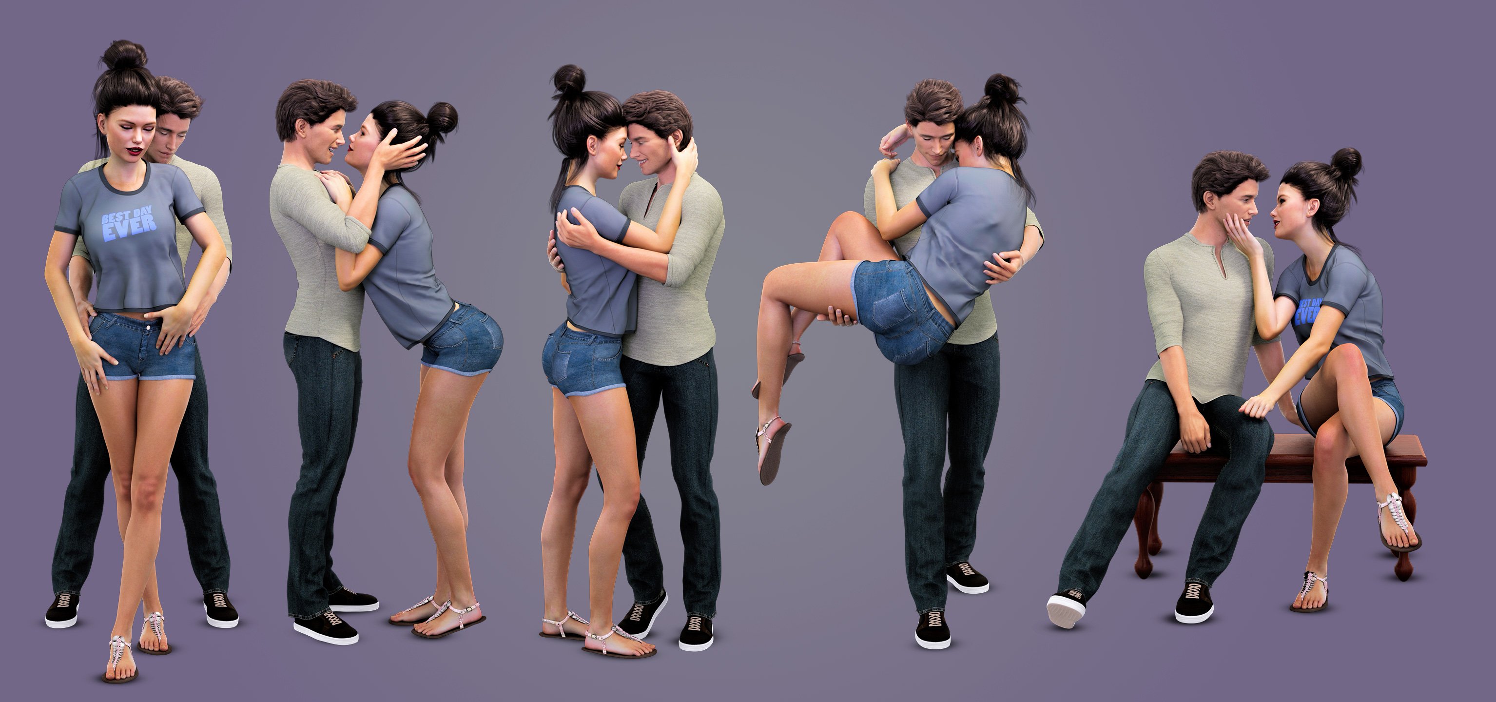 i13 So In Love Poses for Genesis 3 Male and Female by: ironman13, 3D Models by Daz 3D