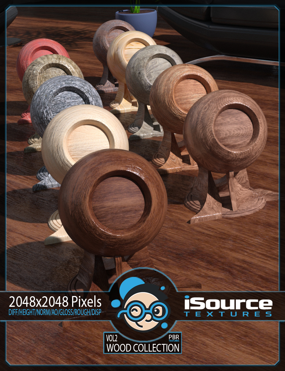 Wood Collection Merchant Resource - Vol2 (PBR Textures) by: iSourceTextures, 3D Models by Daz 3D