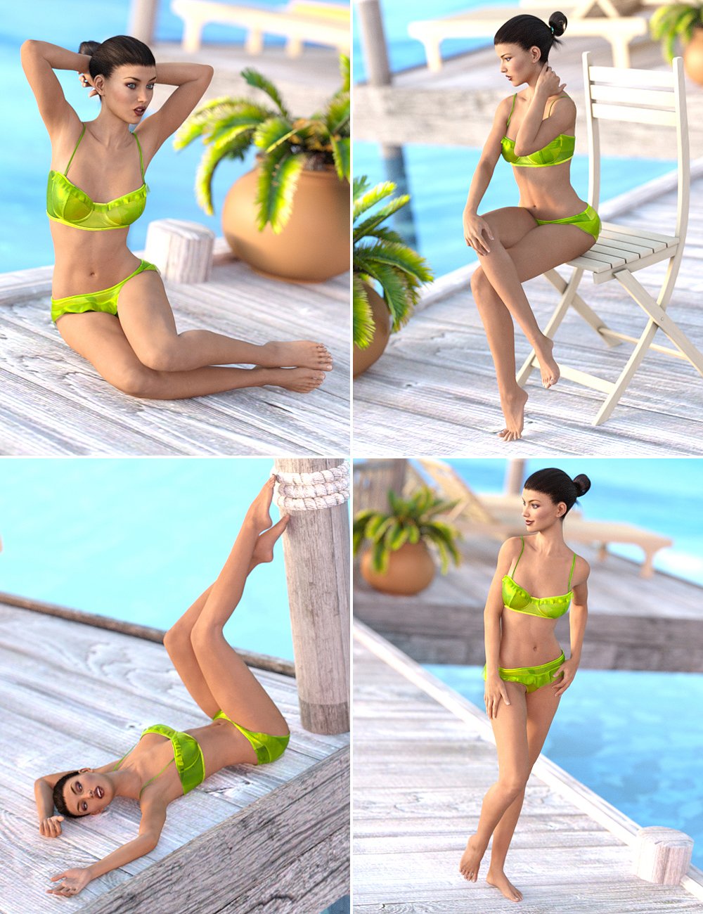 Sun Kissed Poses and Expressions for Genesis 3 Female(s) by: Val3dart, 3D Models by Daz 3D