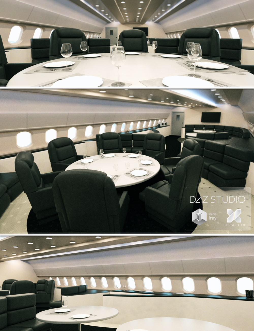 Luxury Jet Lounge by: PerspectX, 3D Models by Daz 3D