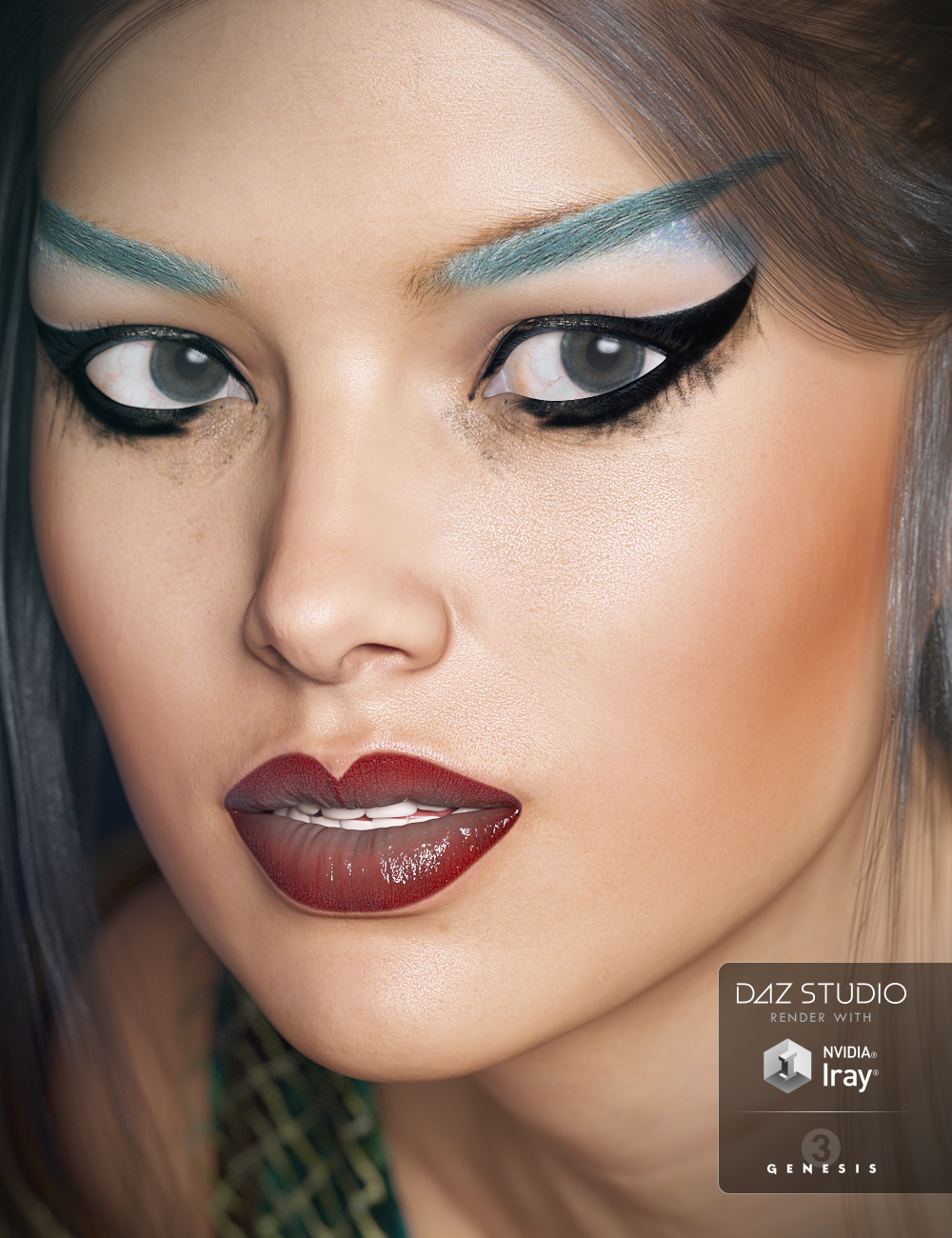 Dark Fantasy Makeup for Genesis 3 Female by: ForbiddenWhispers, 3D Models by Daz 3D