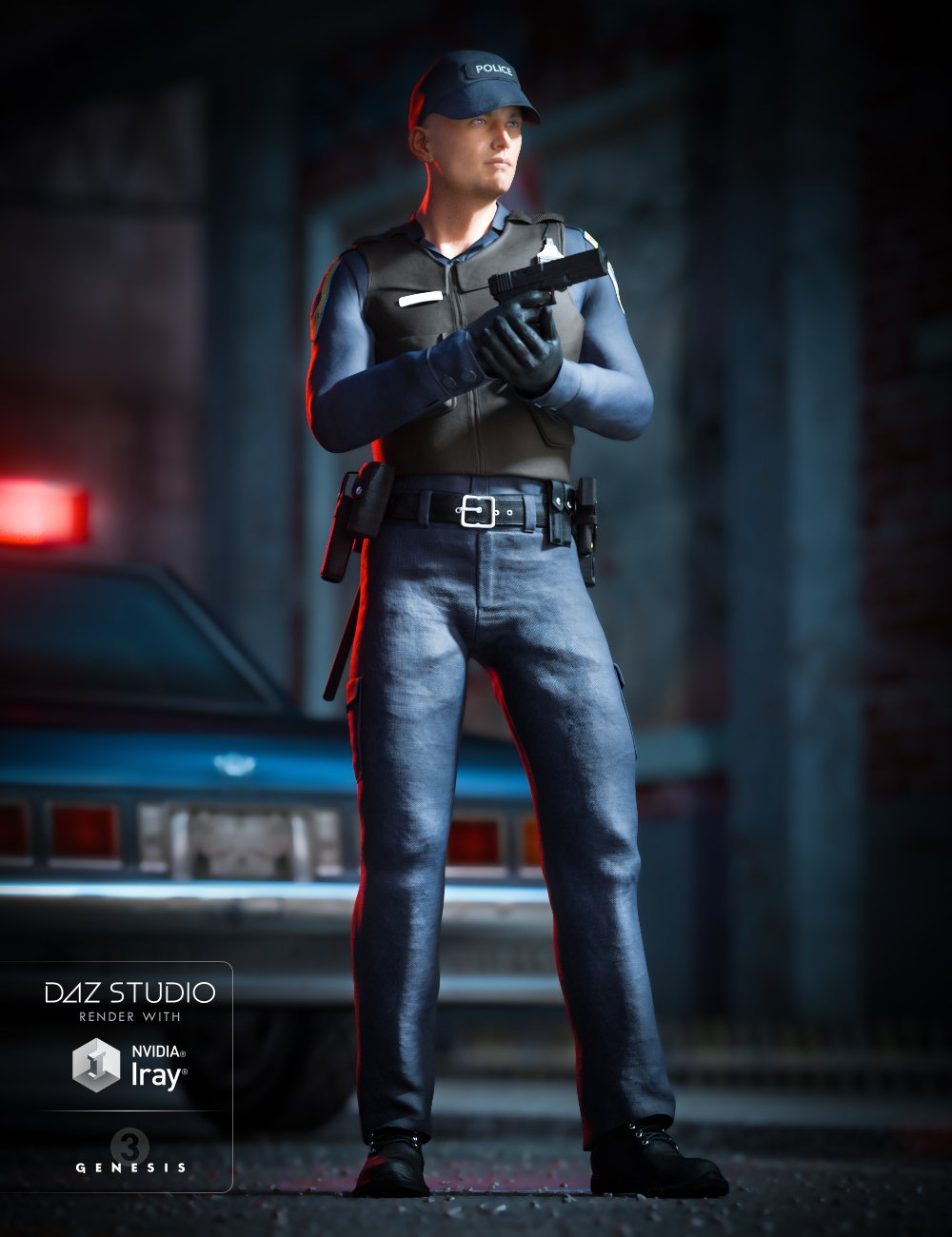 Law Enforcement Outfits for Genesis 2 and 3 Male(s) by: Ravenhair, 3D Models by Daz 3D