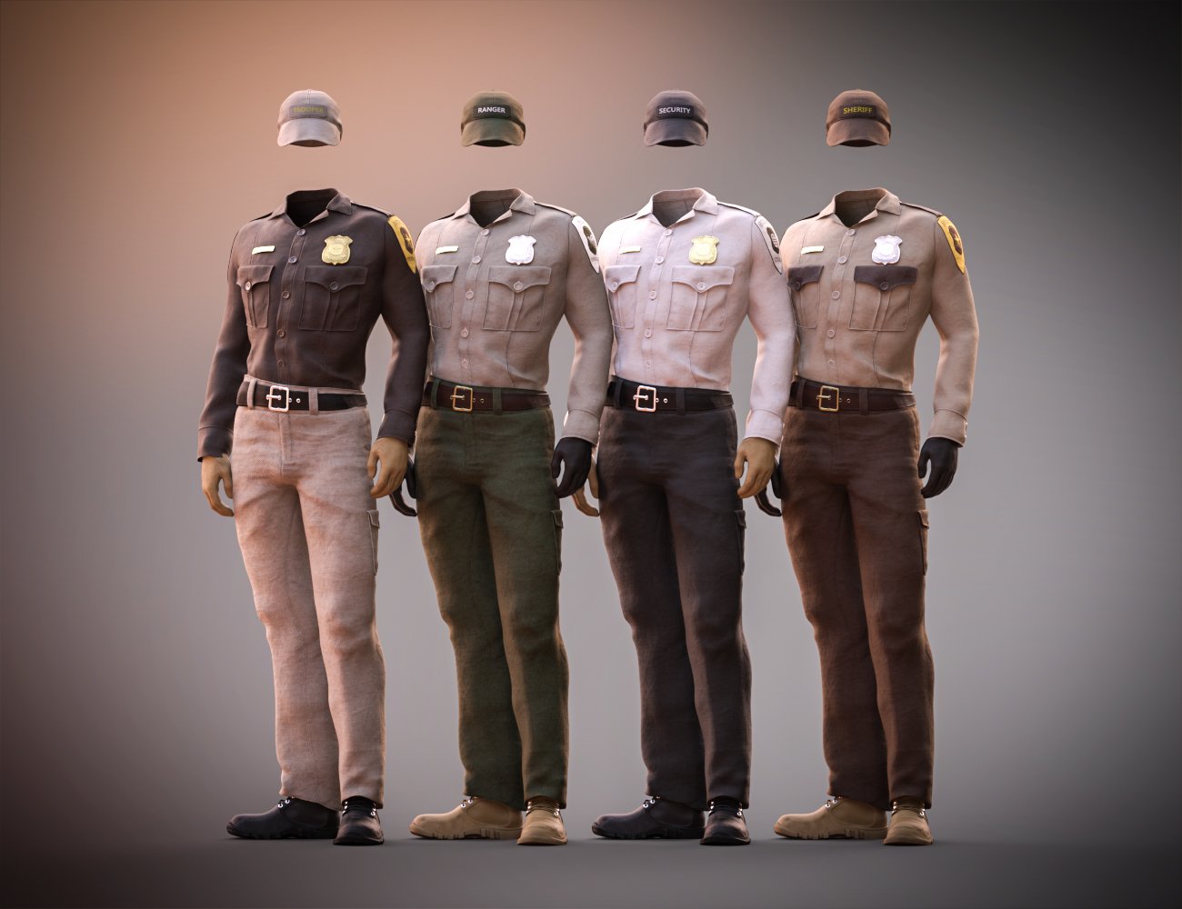 Law Enforcement Outfits Textures for Genesis 2 and 3 Male(s) by: LuthbellinaRavenhair, 3D Models by Daz 3D
