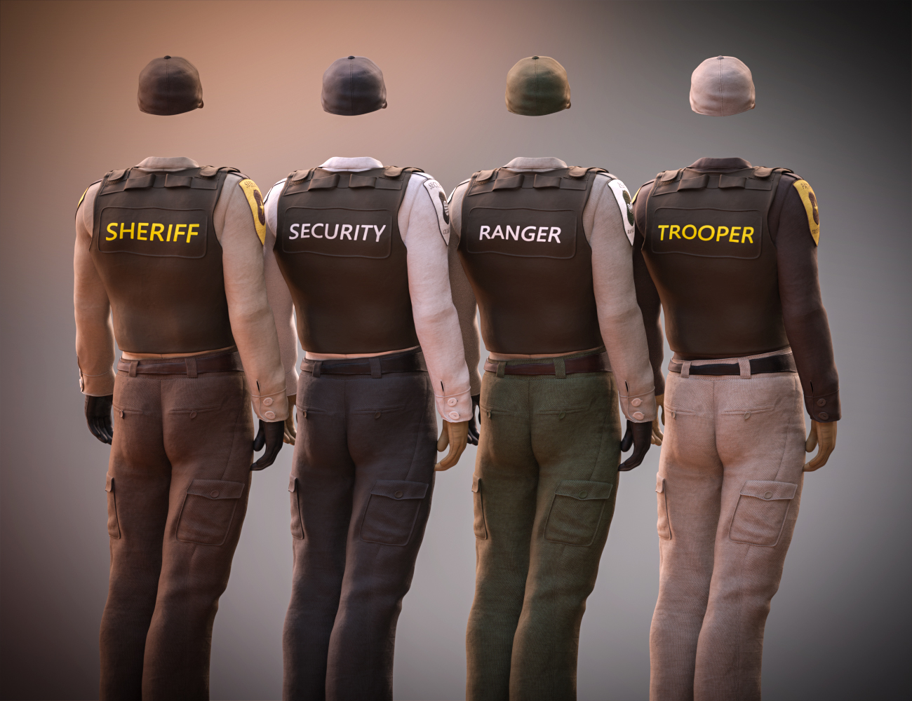 Law Enforcement Outfits Textures for Genesis 2 and 3 Male(s) by: LuthbellinaRavenhair, 3D Models by Daz 3D