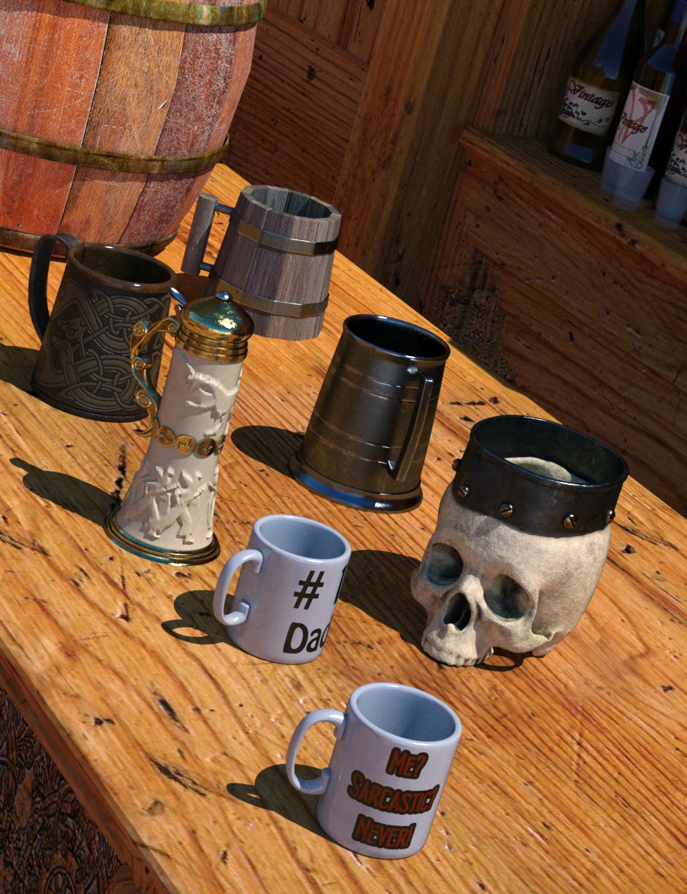 Mugs, Tankards, and Steins by: Valandar, 3D Models by Daz 3D