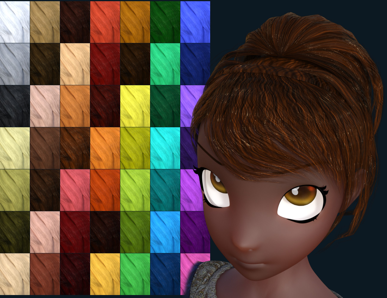 FSL Toon Hair Shaders Iray by: Fuseling, 3D Models by Daz 3D