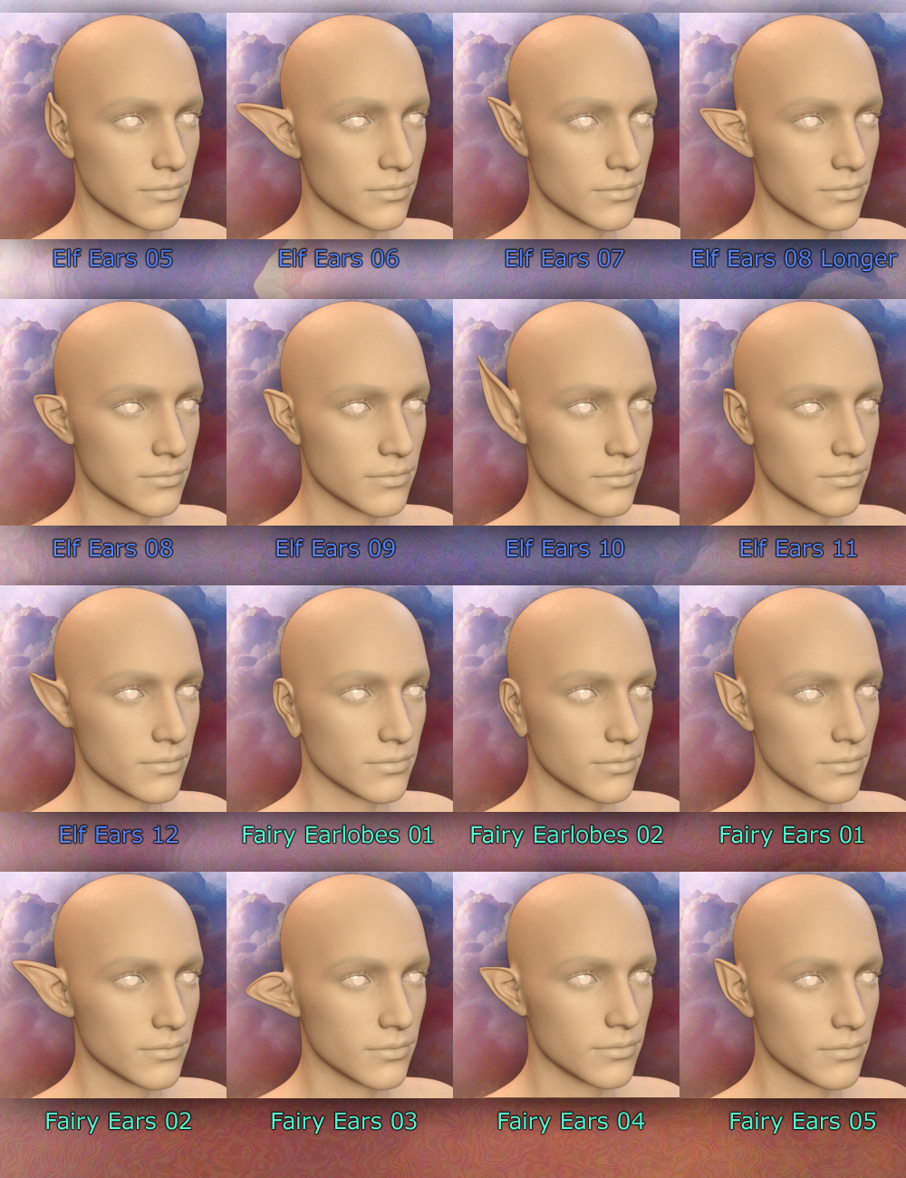 Thorneworks Ultimate Fantasy Ears Resource for Genesis 3 Male by: Thorne, 3D Models by Daz 3D