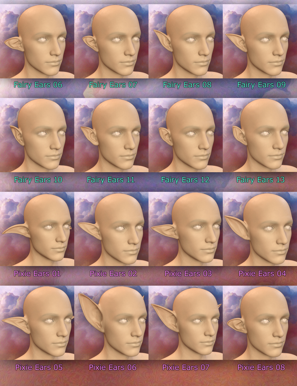 Thorneworks Ultimate Fantasy Ears Resource for Genesis 3 Male by: Thorne, 3D Models by Daz 3D