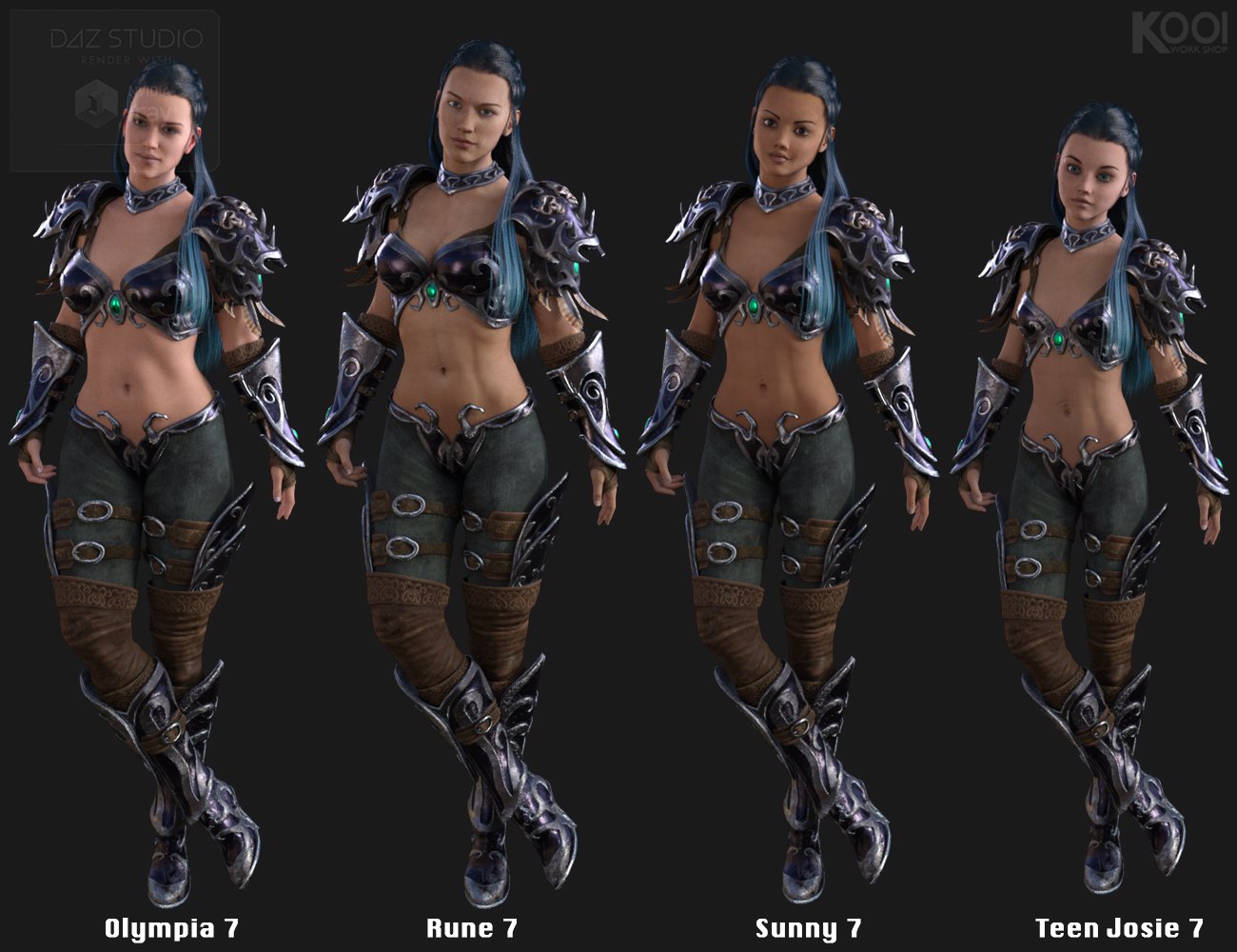 Elf Armor Outfit for Genesis 3 Female(s) by: Kool, 3D Models by Daz 3D