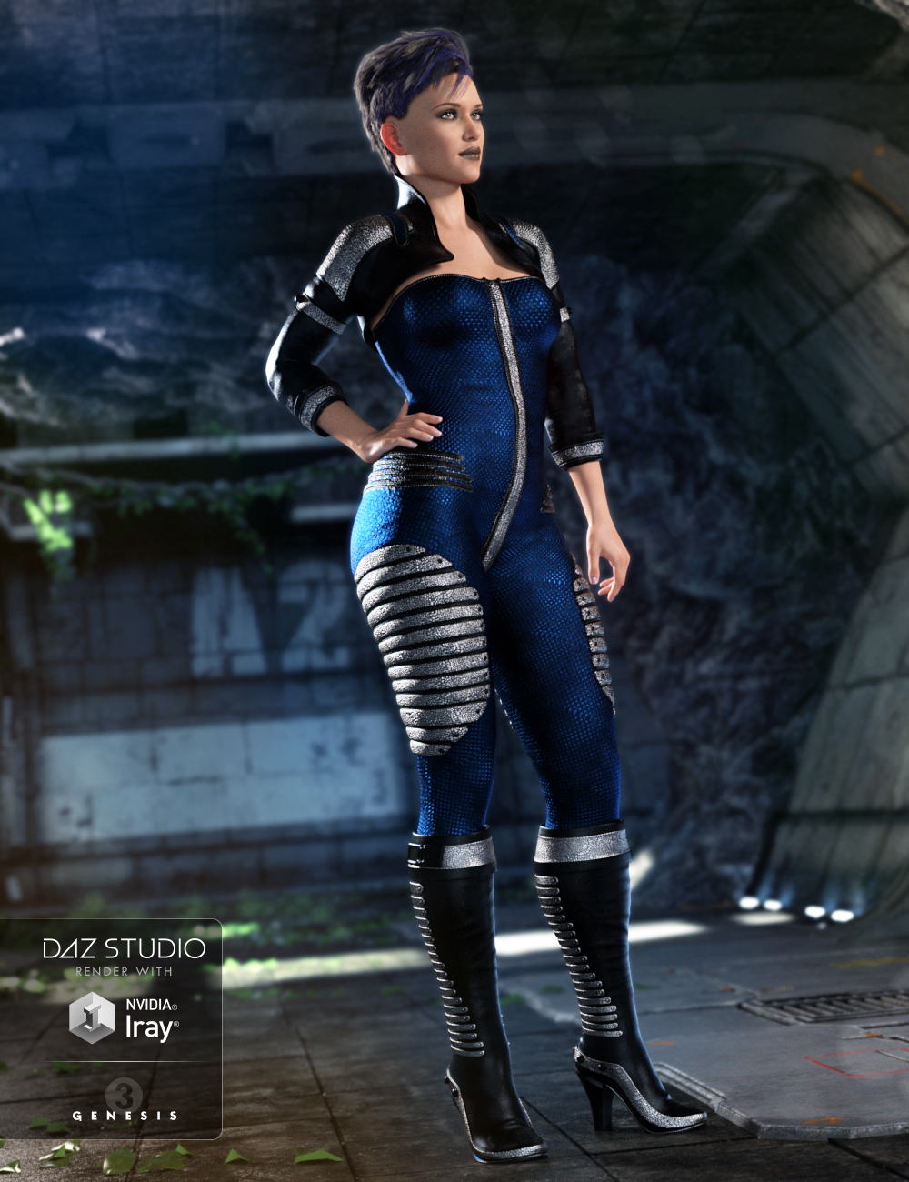 Sci-Fi Lieutenant Outfit for Genesis 3 Female(s) by: DirtyFairyBarbara Brundon, 3D Models by Daz 3D