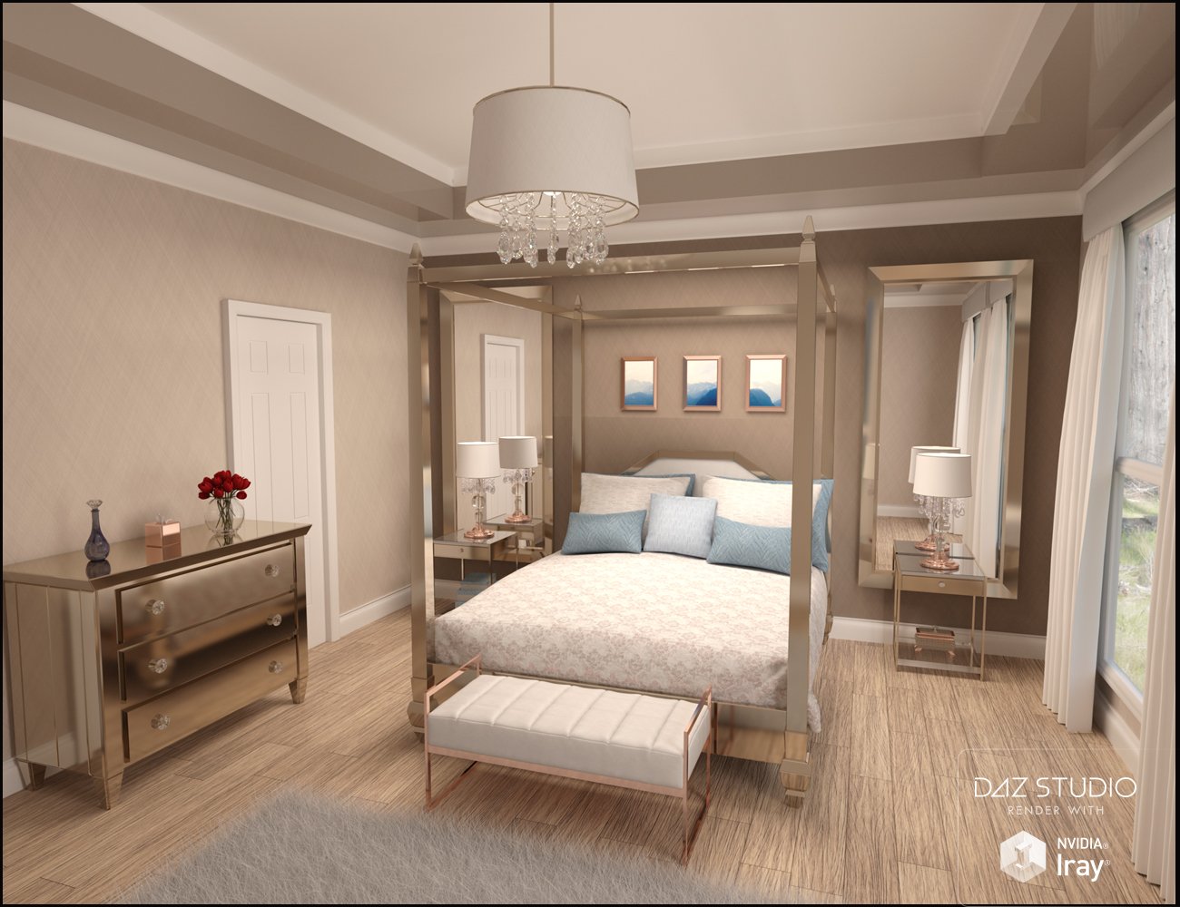 Pure Luxury Bedroom Scene Pure Luxury Bedroom Scene by: Nikisatez, 3D Models by Daz 3D
