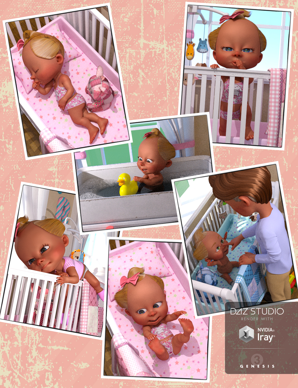 Toddler Time: Poses for the 3D Universe Toon Generation 2 Baby by: Skyewolf, 3D Models by Daz 3D