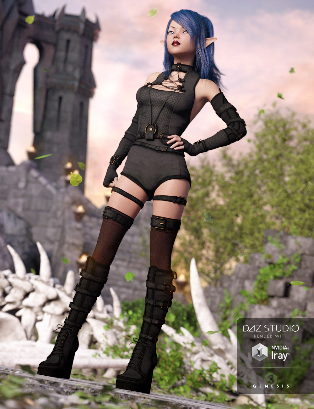 Skull Crusher Outfit for Genesis 3 Female(s) by: DirtyFairyBarbara BrundonUmblefugly, 3D Models by Daz 3D