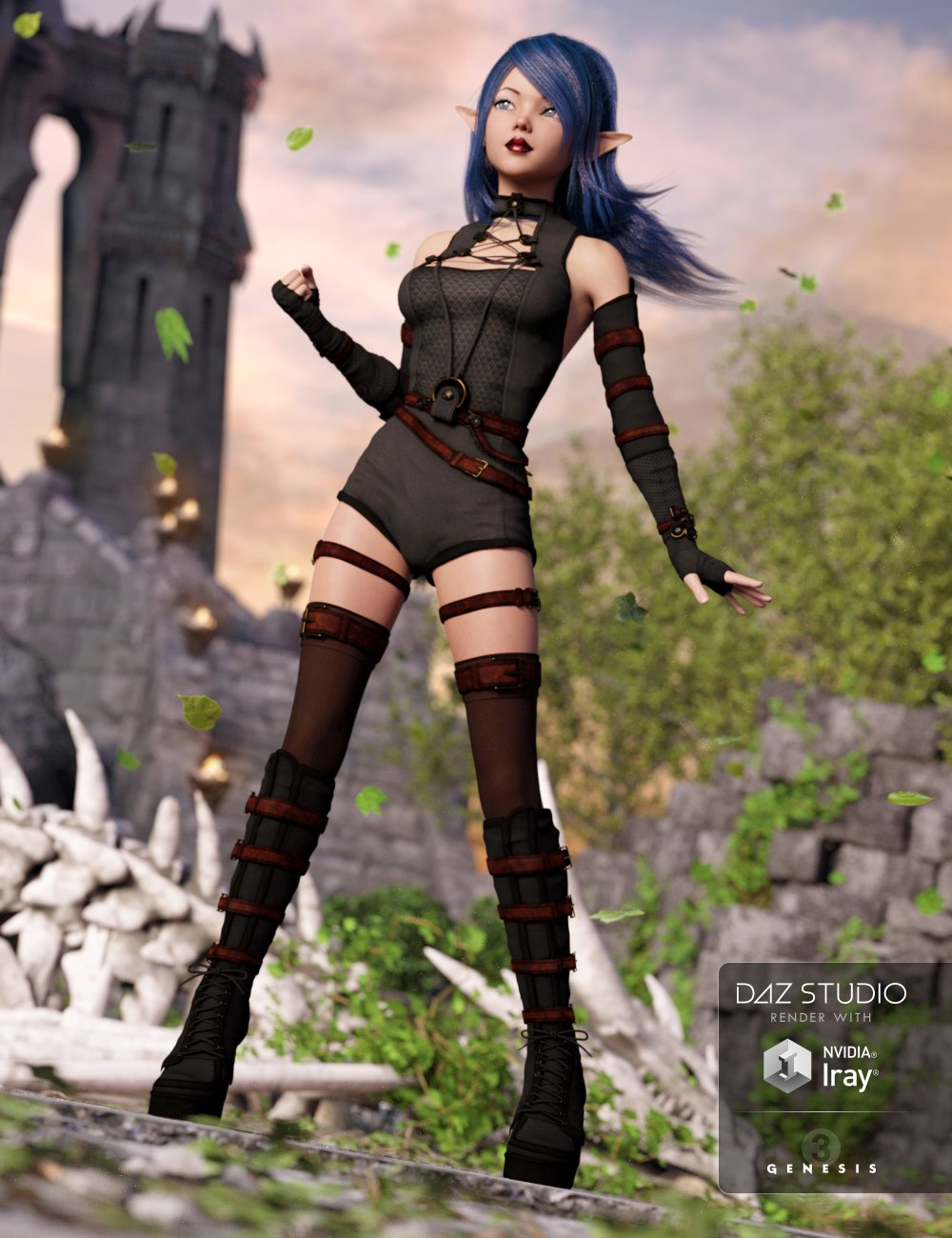 Skull Crusher Outfit for Genesis 3 Female(s)