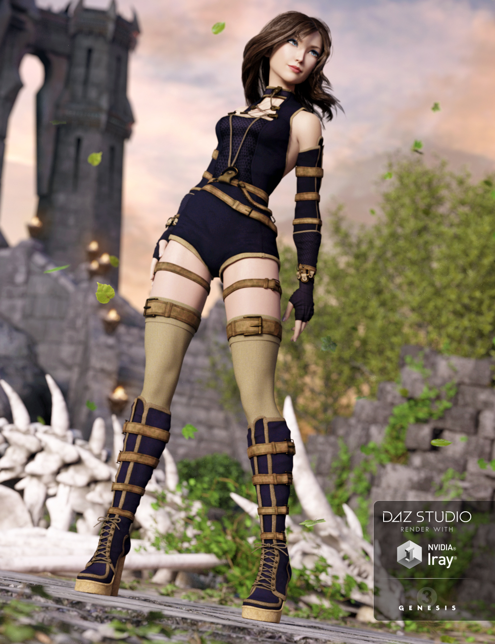 Skull Crusher Outfit for Genesis 3 Female(s) Skull Crusher Outfit for Genesis 3 Female(s) by: DirtyFairyBarbara BrundonUmblefugly, 3D Models by Daz 3D