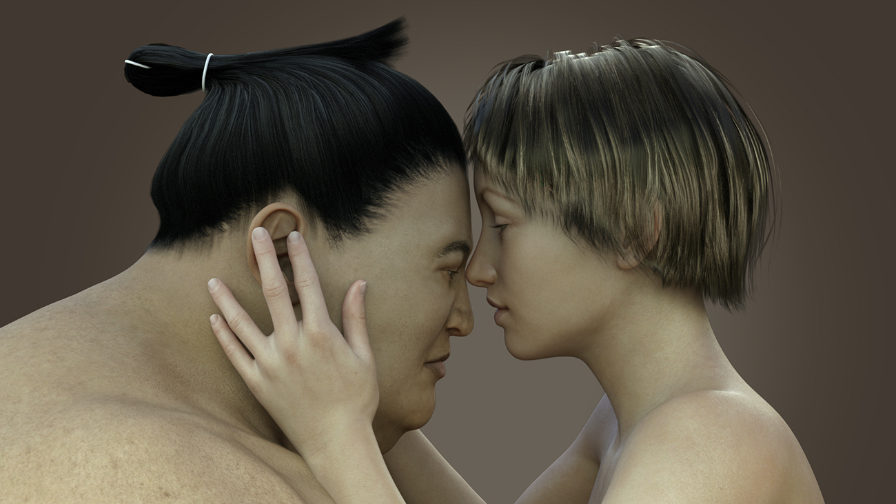 Sumo Character, Hair and Outfit for George and Genesis 3 Male by: Deepsea, 3D Models by Daz 3D