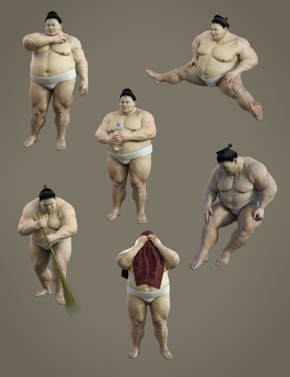 Sumo Poses for George by: Deepsea, 3D Models by Daz 3D