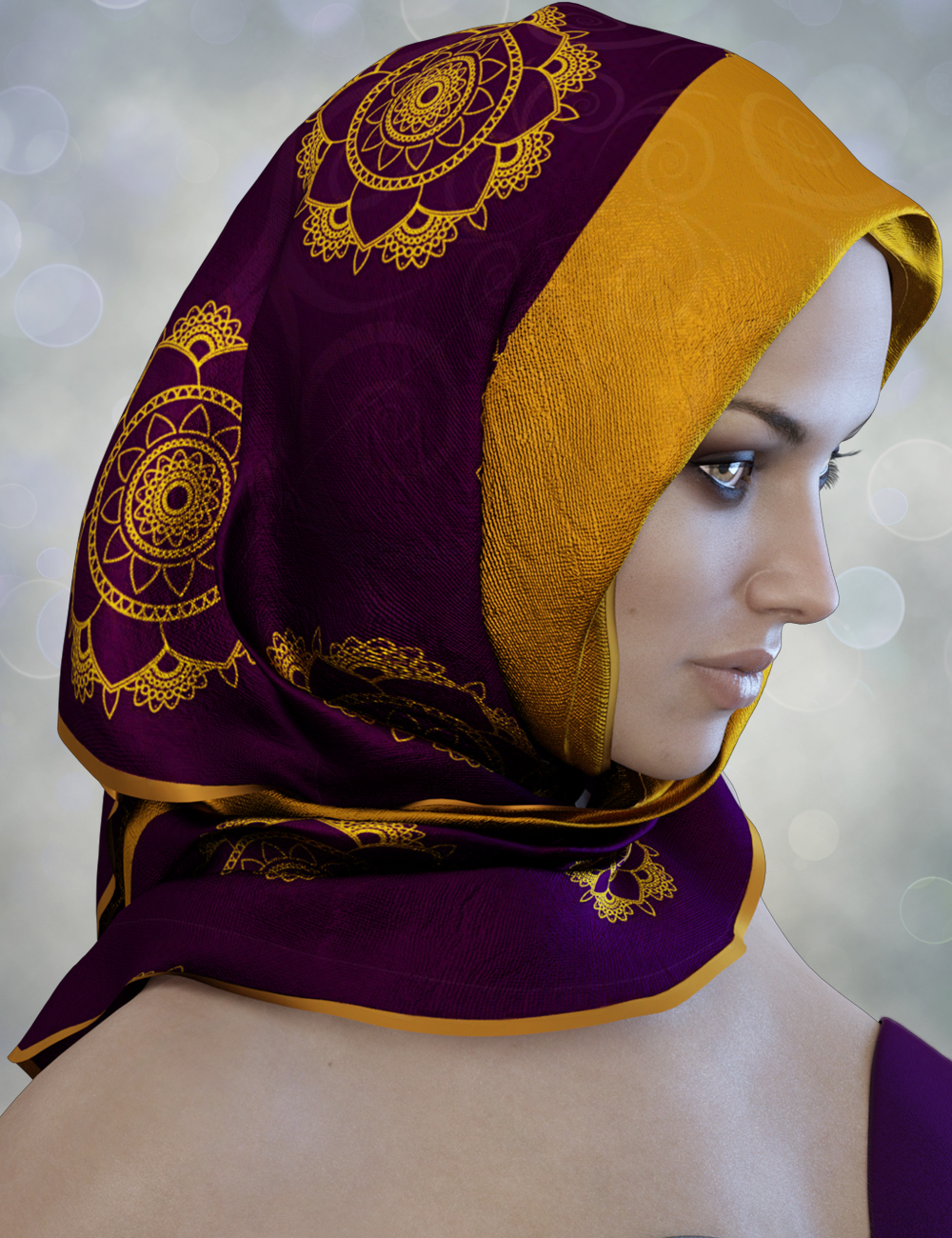 X-Fashion Hijab for Genesis 3 Female(s) by: xtrart-3d, 3D Models by Daz 3D