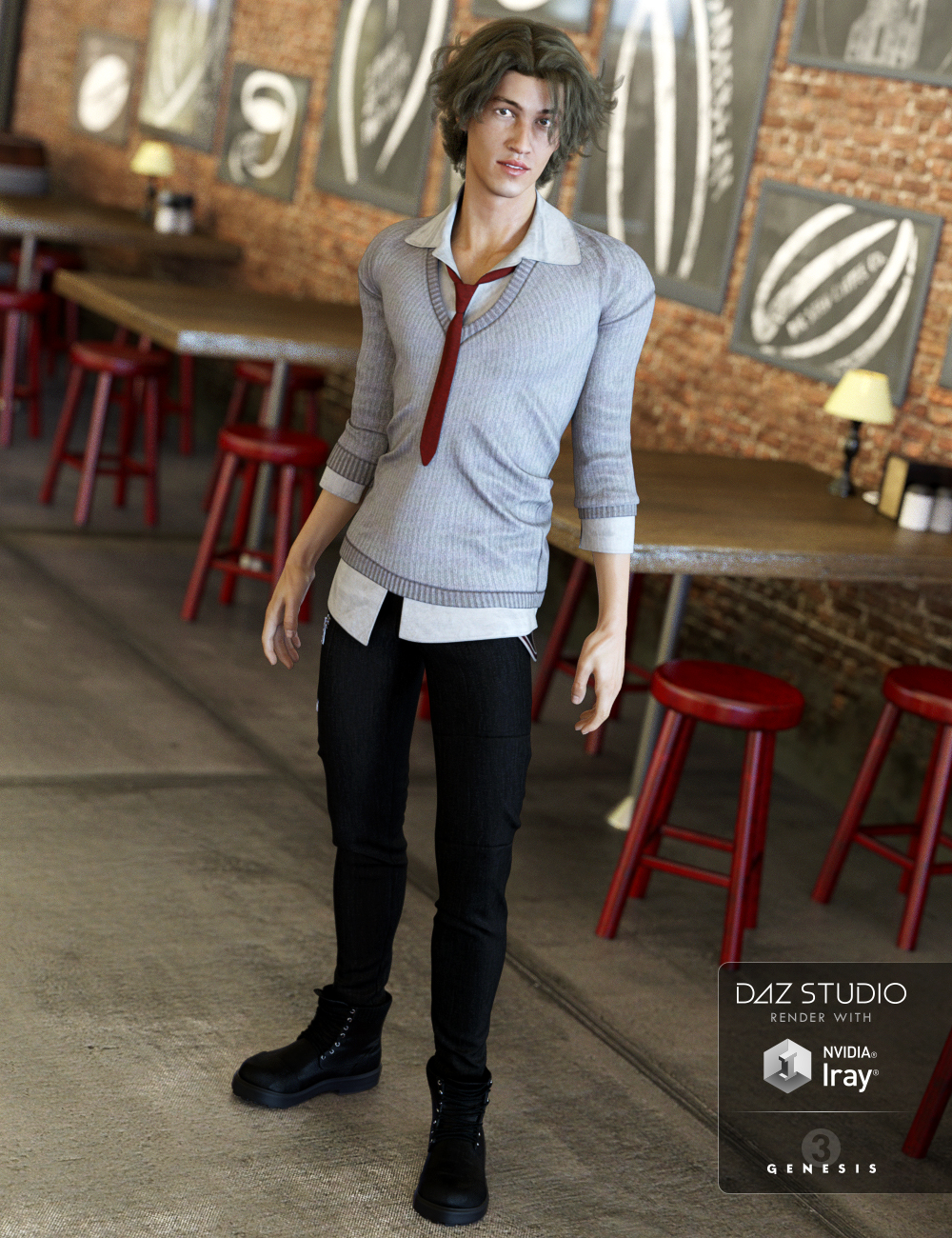 Millennial Business Casual Outfit for Genesis 3 Male(s) by: NikisatezLuthbellina, 3D Models by Daz 3D